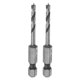 thumbnail image 1 of Uxcell 2 piezas brocas de punta de brad 1/8" diámetro 1/4" hexágono vástago broca corta herramienta de perforación de madera para trabajos en madera, 1 of 6