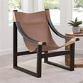 thumbnail image 2 of Lima Natural Top Grain Leather Sling Chair with Black Solid Wood Frame, 2 of 8