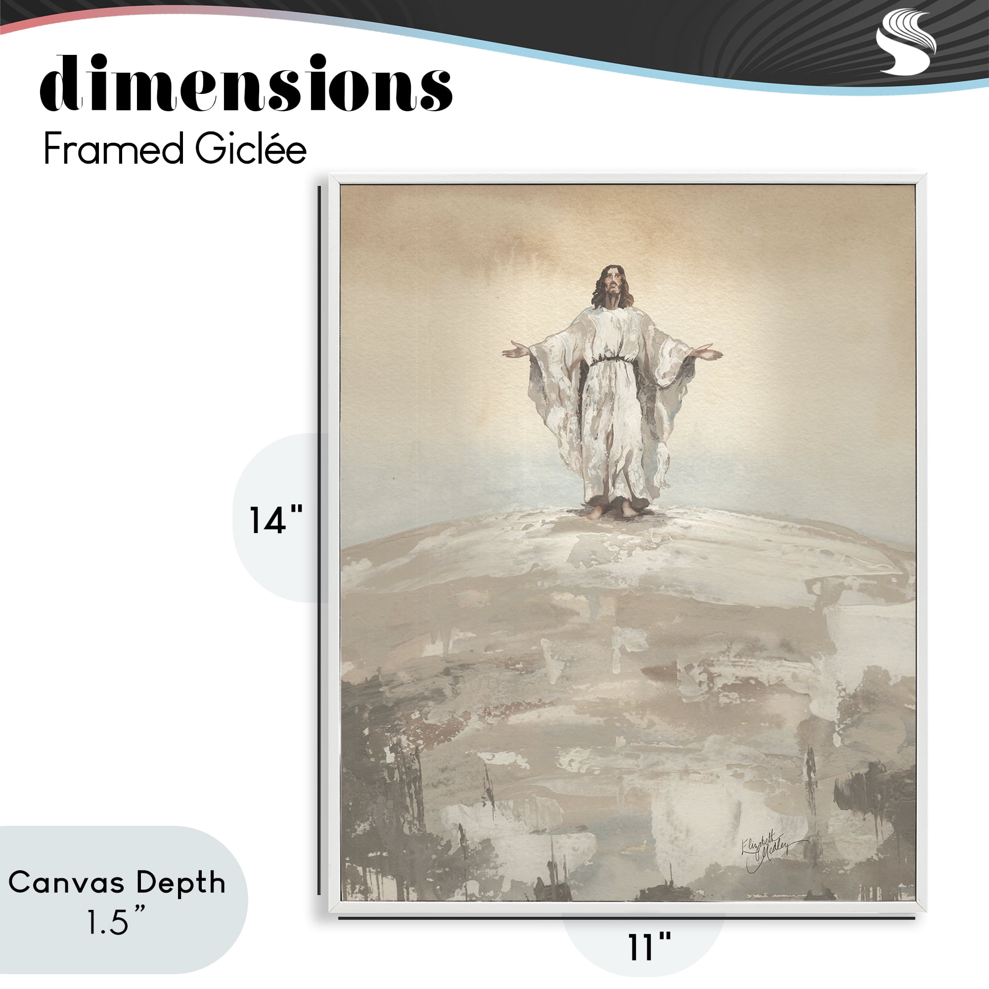 Stupell Industries Jesus on Hill White Framed Giclee Art, design by Elizabeth Medley
