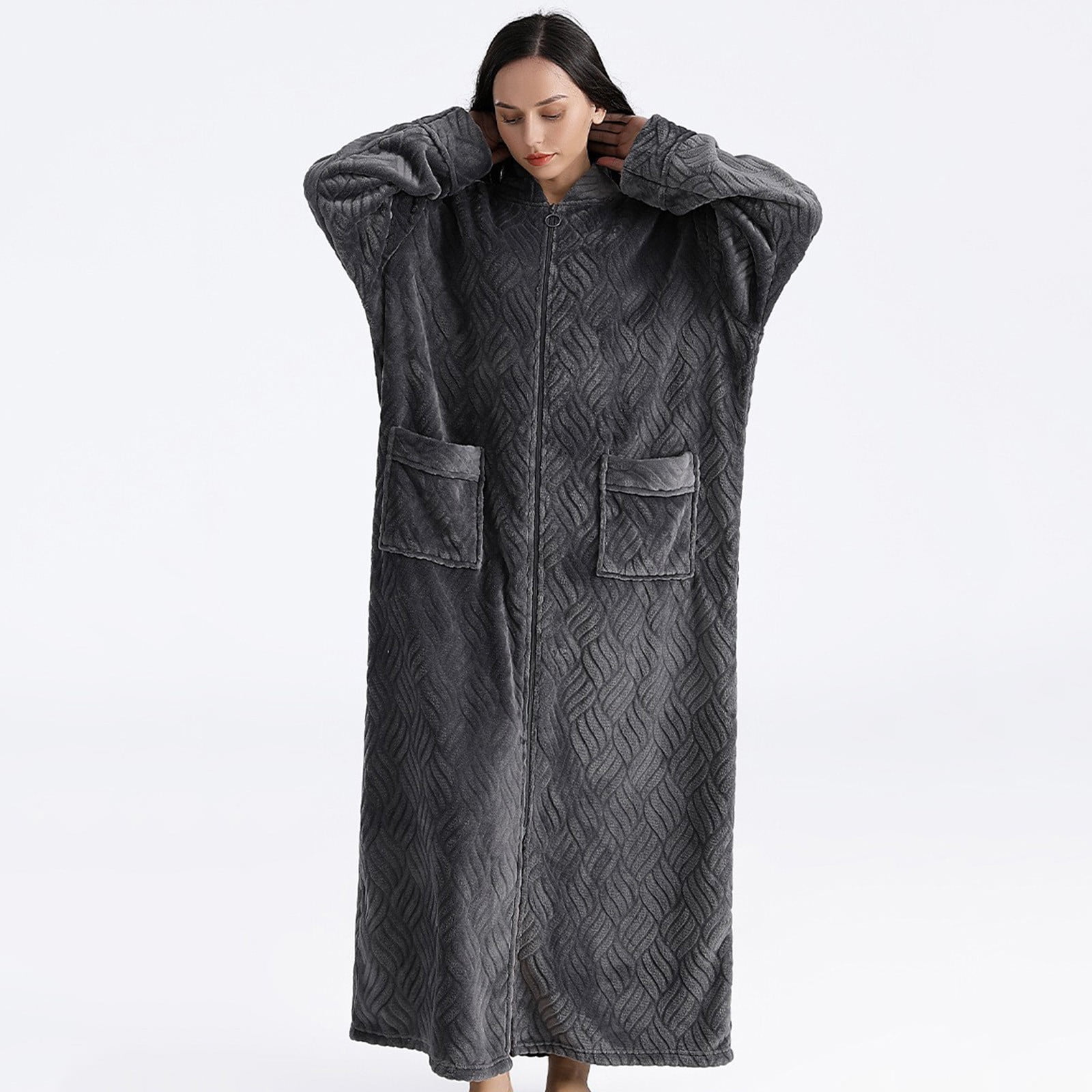 Zip up full length dressing gown cheap