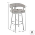 thumbnail image 3 of Cohen 26" Black Faux Leather and Brushed Stainless Steel Swivel Bar Stool, 3 of 8