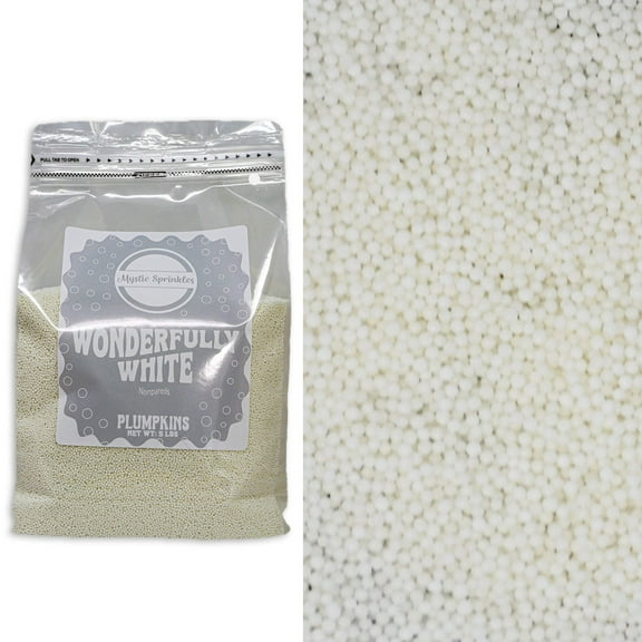 Mystic Sprinkles Plumpkins - Wonderfully White Nonpareils 5lbs Bulk Bag