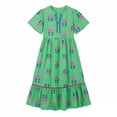 thumbnail image 6 of QUNYINEY Short Sleeve Summer Dresses for Women 2026 Plus Size A Line Midi Floral Sundress Flowy Casual V Neck Loose Fit Ruffle Dresses, 6 of 6