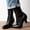 Black, variant on Bmisegm Toe Heel Ankle LaceUp Pointed Boots High Vintage Stretch CrossTied Shoes Gothic Women's Boots Black 8.5