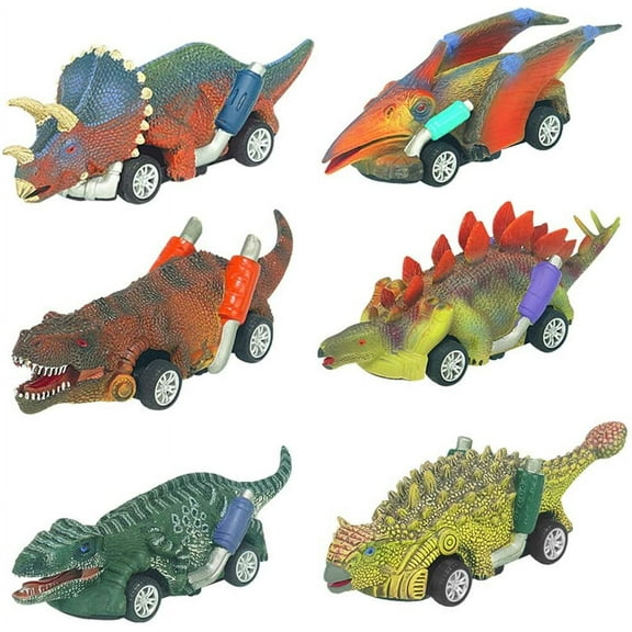 VONTER Dinosaur Toys for 2-10 Year Old Boys-Toy Cars Kids Boys Toys Age 2 3 4 5 6  boy Toys Mini Animals Figures for Boys Toddler 6 Pack Pull Back Cars Dinosaurs Party Favor Gifts for Boys 2-10 Age