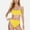 Yellow, variant on Swim Women's Ribbed Bikini Set with Scoop Neck Bralette and High Cut Bottoms - Medium, Black