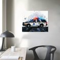 thumbnail image 4 of JEUXUS  Framed Truck Wall Art Boys Room Decor Nursery Decor, Watercolor Construction Car Canvas Prints Poster Painting for Kids Baby Room Playroom Home Decor  16x12in, 4 of 6