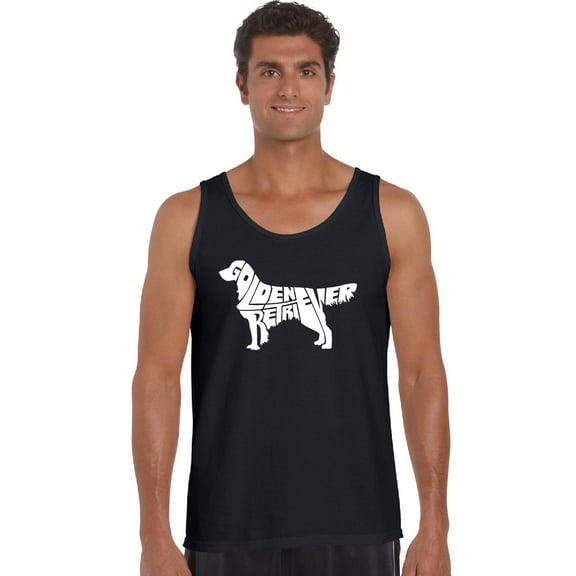 LA Pop Art Men's Word Art Tank Top - Golden Retreiver