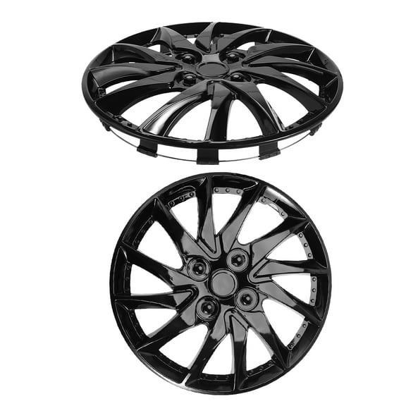 Phenofice 2pcs Car Wheel Center Caps Black Plastic