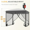 thumbnail image 4 of Outsunny 10' x 10' Pop Up Canopy Tent Foldable Gazebo with Netting, Wheeled Carry Bag and Sand Bags, Gray, 4 of 9
