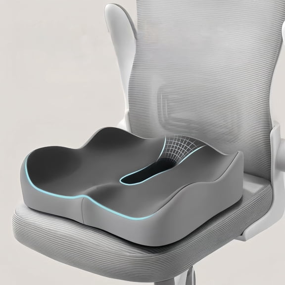 Memory Foam Coccyx Support Seat Cushion, Thick Ergonomic Pillow Non-Slip Bottom, Comfort Seating Pad for Office Chair, Car, Home Sofa & Wheelchair Use