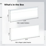 150 Pcs Drawer Label Holder Set with Paper Label Inserts, 3 x 1 Inch ...