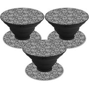 MightySkins POSOCK-Abstract Black Skin Decal Wrap for Pop Sockets Sticker - Pack of 3 - Abstract Black