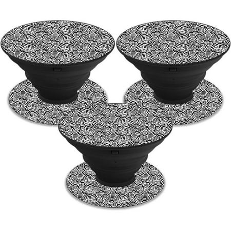 MightySkins POSOCK-Abstract Black Skin Decal Wrap for Pop Sockets Sticker - Pack of 3 - Abstract Black