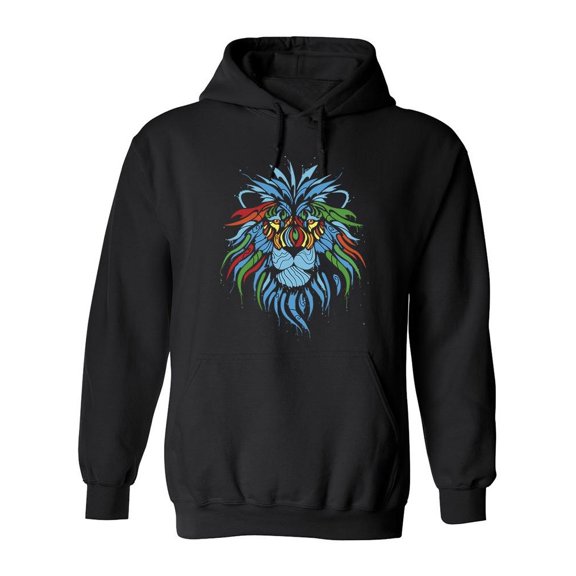 Colorful Pattern Lion Hoodie Men -Image by Shutterstock, Male 3X-Large