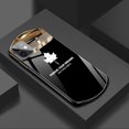 thumbnail image 1 of Funda de teléfono de vidrio templado de hoja de arce ovalada bonita de lujo para iPhone 14 13 12 11 Pro Max XS XR X SE 8 7 6 Plus, funda de silicona con espejo Tan Jianjun unisex, 1 of 2