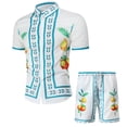 thumbnail image 1 of Pantalones cortos de manga corta para hombre, traje deportivo y de ocio de dos piezas Pompotops  oipoqjl35362, 1 of 9