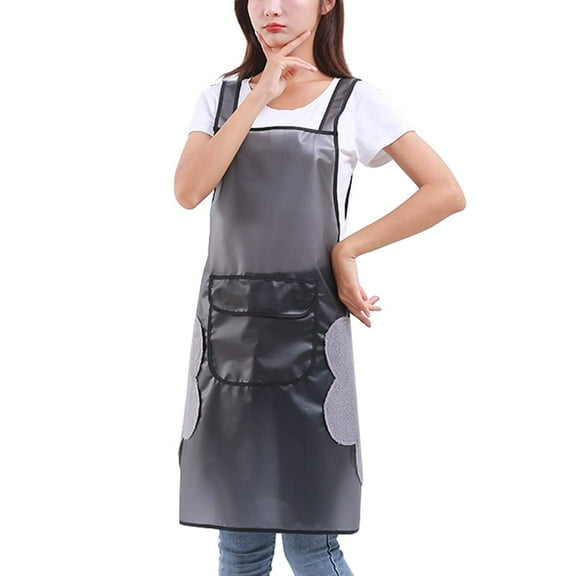 Waterproof Dog Grooming Apron with 2 Pockets Hand Wipe TPU Apron Adjustable Bib Apron Work Apron for Dishwashing Kitchen