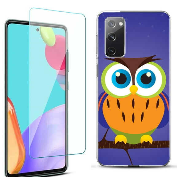 Slim-Fit Protective Phone Case for Samsung Galaxy S20 FE 5G Fan Edition, with Tempered Glass Screen Protector, by OneToughShield ® - Night Owl