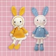 thumbnail image 4 of veasfak Handmade Beginner Crochet , A Pair of Rabbit Crocheting Crafts Hand Made Kids Blue and Yellow, 4 of 6