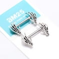 thumbnail image 4 of A Pair of Skeleton Hands of Death Steel Nipple Barbell, 4 of 4