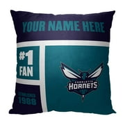 The Northwest 1NBA-69501-0031-RET 18 x 18 in. NBA Charlotte Hornets Colorblock Personalized Throw Pillow