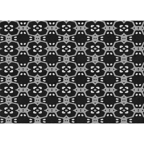 Ahgly Company Machine Washable Indoor Rectangle Transitional Night Black Area Rugs, 8' x 10'