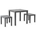 thumbnail image 1 of vidaXL Garden Table with 2 Benches Plastic Brown, 1 of 5