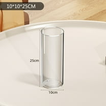 HYLLai Minimalist Straight Tube Hydroponic Vase for Tulips, Lucky Bamboo, or Pothos, Clear Plastic, Stable Base, Modern Home Decor, 9.8 Inch