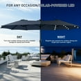 thumbnail image 5 of Autlaycil 15' Large Rectangle Outdoor Patio Umbrella and 48 Solar Lights with Matching Base, Market, Beach, Garden, Yard, Party, Navy Blue, 5 of 7