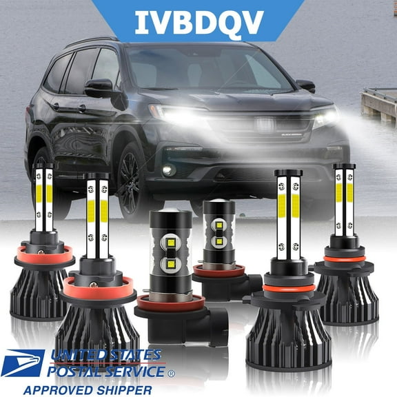 For Honda CR-V 2015-2019 LED Headlight Bulbs 9005 High  H11 Low  H11 Fog Light Beam Kit Pack of 6