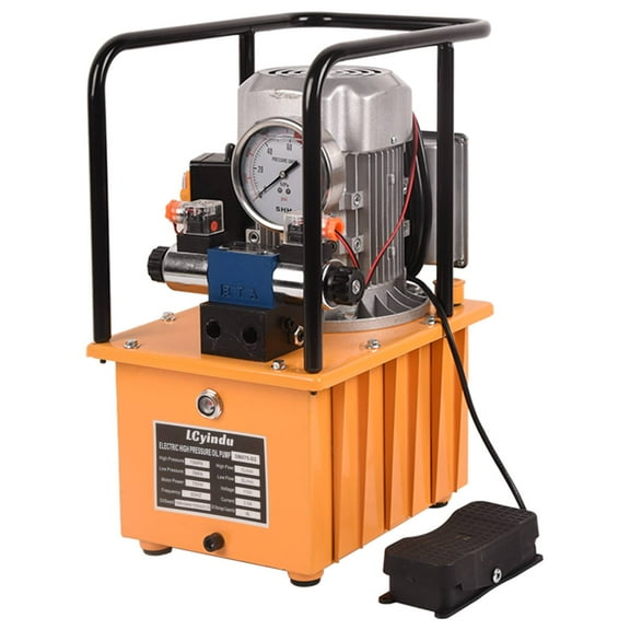 LCyindu Hydraulic Electric Pump 8.4Quart 2.1Gallon Double Acting Hydraulic Electric Pump 750W 10000 PSI 110V Solenoid Valve 8L Hydraulic Power Pack Cylinder Electric Portable Pump