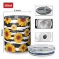 thumbnail image 4 of 12oz Coffee Tumblers Sunflowers Stainless Steel Vacuum Insulated Travel Tumbler Coffee Cups Mug with Lid and Straw with Cleaning Brush for Cold & Hot Drinks, 4 of 5