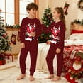 thumbnail image 2 of CAIVO Child Christmas Kids Outfit Sets Cozy Holiday Santa Print Girls Festive Family Cartoon Long Sleeve O-Neck Shirts Tops Pants Soft Two Piece Outfit Sets 3-4 Years, 2 of 8