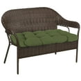 thumbnail image 3 of Jordan Manufacturing 44" x 18" Veranda Hunter Green Solid Rectangular Tufted Contoured Outdoor Wicker Settee Bench Cushion, 3 of 12
