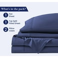 thumbnail image 3 of Top Split King Sheets Sets For Adjustable Bed - Split Down 34" from The top Split Head King Size Fits 25-30" Deep Pocket, 1000-TC Egyptian Cotton (Solid, Medium Blue), 3 of 4