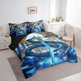 thumbnail image 3 of Homewish Animal Blue Dragon Boy 7pcs Bedding Comforter Set,Abstract Lightsaber Queen Bedding Sets Super Cozy,Magical Wildlife Queen Sheet Sets,Luxury Bedroom Decor,Reversible, 3 of 8