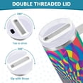 thumbnail image 3 of Yayeee 40oz Stainless Steel Tumbler with Straw and Handle Double-Wall Insulated Travel Water Bottle, Psychedelic Pattern, 3 of 8