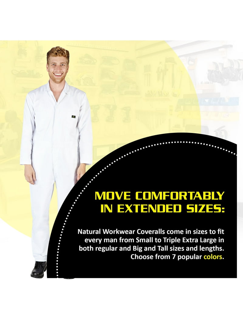 Natural Uniforms Long Sleeve Coverall 861 ( White, Small Natural Uniforms Long Sleeve Coverall 861 ( White, Small