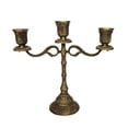 thumbnail image 5 of Metal Candle Holder Candelabra Crafts Decoration 3 Branch Bronze, as described, 5 of 7