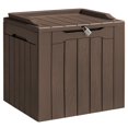 thumbnail image 1 of Homall 31 Gallon Outdoor Deck Box In Resin with Seat, Brown, 1 of 6