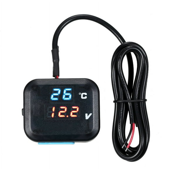 Zyutaosan Motorcycle Digital Water Temp Gauge Voltmeter Thermometer Phone Charger Durable With Usb Charge