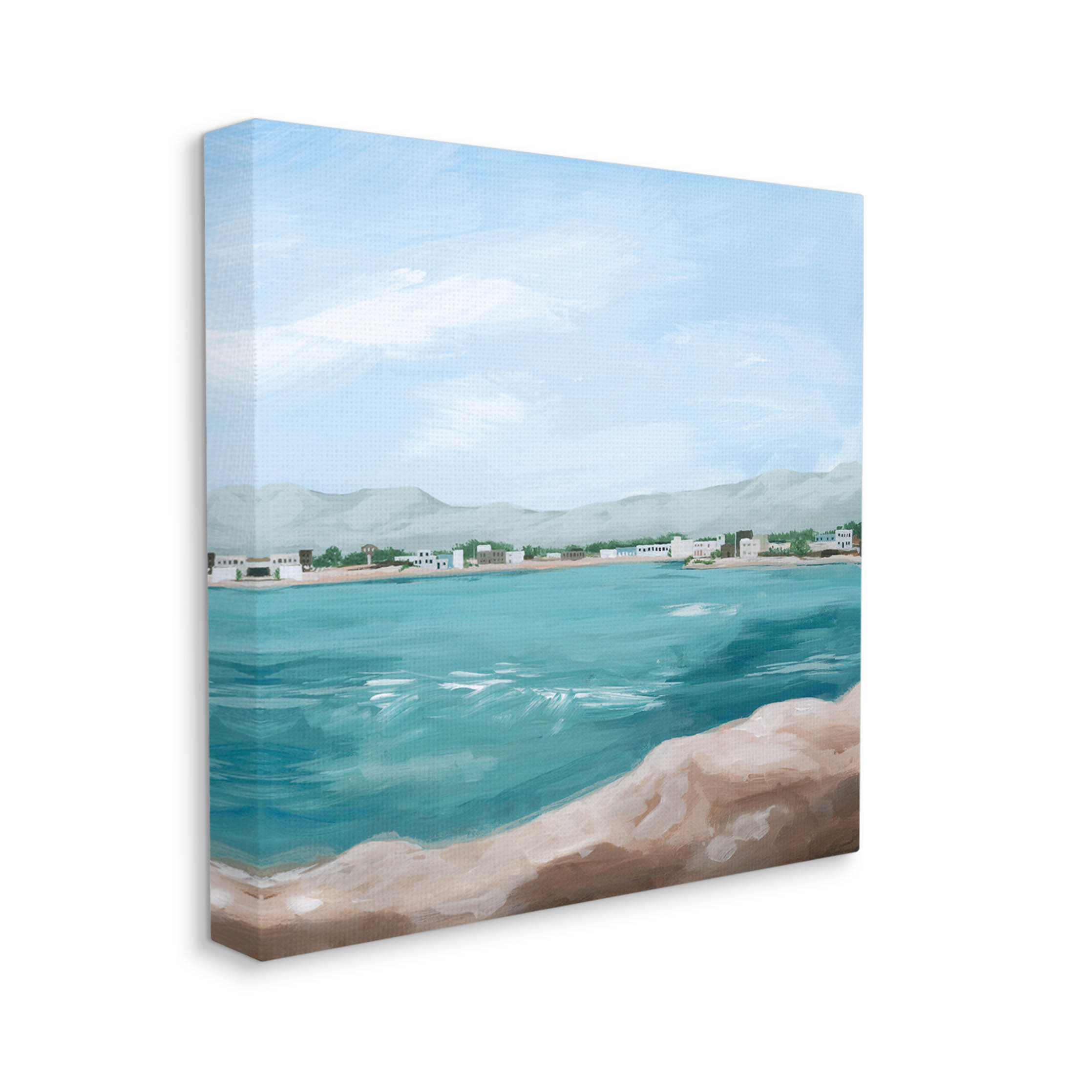 Stupell Industries Seaside Town Beach Ripples Painting Gallery Wrapped Canvas Print Wall Art, Design by Grace Popp