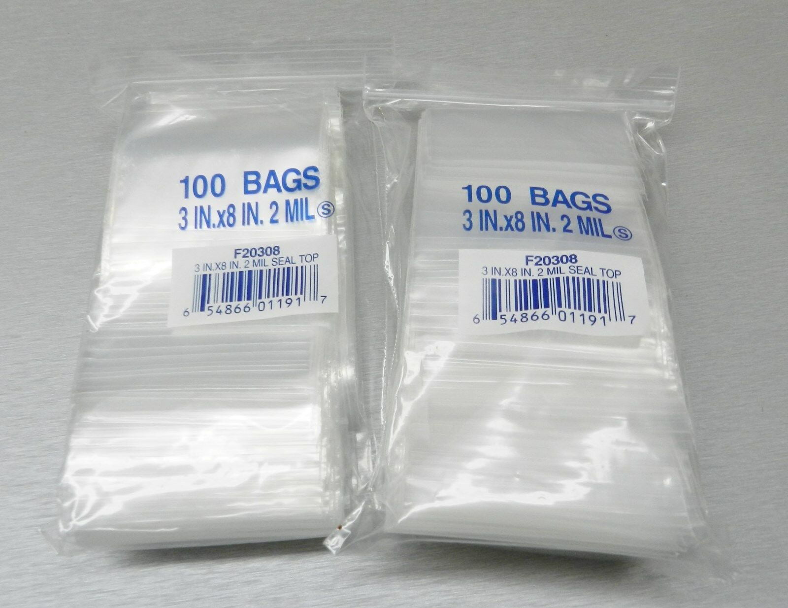 1000 pieces 3x8 2 mil zip lock reclosable zipper poly bags 