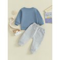 thumbnail image 5 of Baby Boy 2 Piece Outfits 3M 6M 12M 18M 24M 3Y Letter Print Long Sleeve Sweatshirt and Elastic Pants for Toddler Fall Clothes, 5 of 10