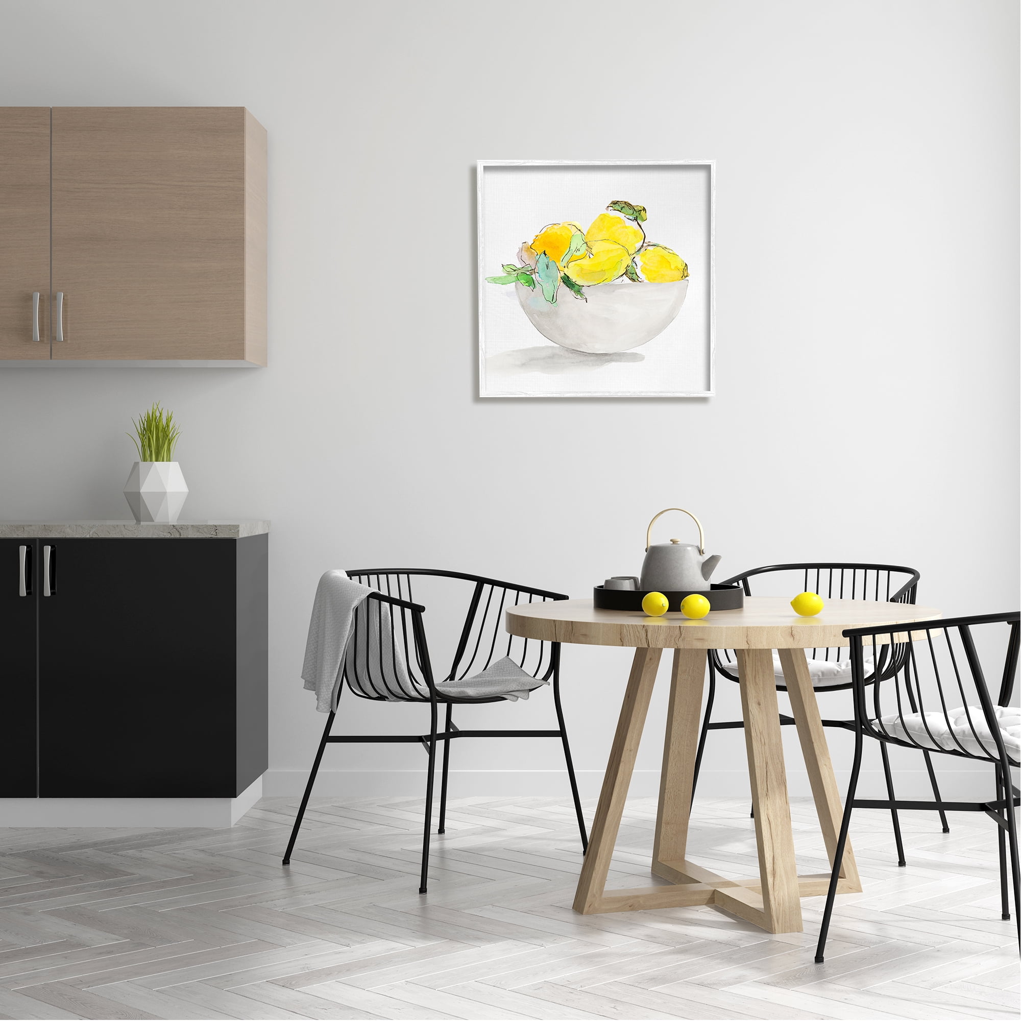 Stupell Industries Lemon Bowl Painting Food & Beverage Painting White Framed Art Print Wall Art, 24 x 24