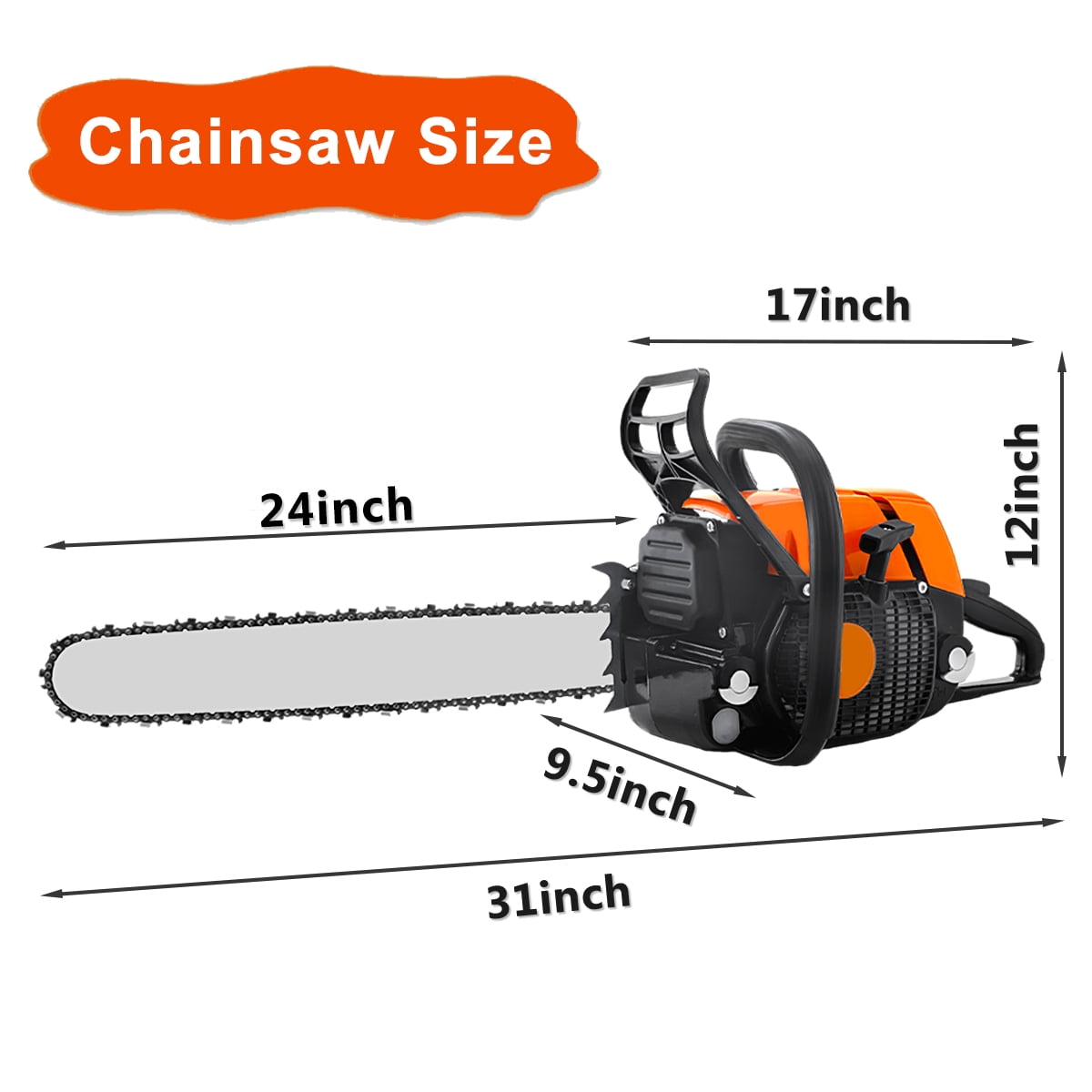 MS381 with 24'' Bar Chain 72cc Top Handle Chainsaw Gasoline Power For Stihl 038