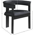 thumbnail image 3 of Meridian Furniture Romeo Black Vegan Leather Dining Chair (Set of 2), 3 of 8