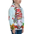 thumbnail image 3 of Pofeuu Funny Christmas Gnome Print Kids Pullover Hoodies Warm Thick Hooded Sweatshirt with Packet for Boys Girls-Large, 3 of 6