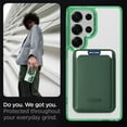 thumbnail image 6 of Allytechgroup Clear Magnetic Wallet Case for Samsung Galaxy S24 Ultra, Compatible with Magsafe Shockproof Transparent Back Cover with Slim Fit with Detachable Leather Card Holder, Green, 6 of 8